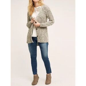 Anthropologie Angel Of The North Mori Long Sleeve Button Up Chunky Knit Cardigan